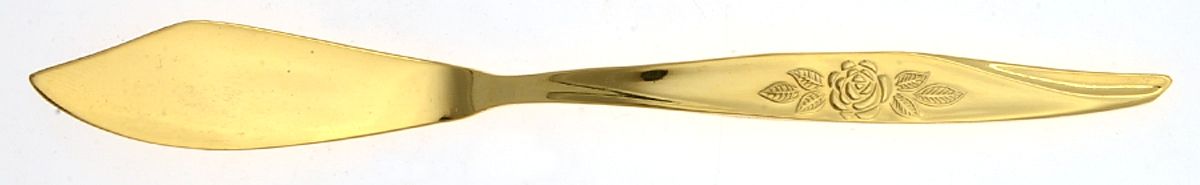 Avon Rose (Gold Electroplate) Flat Handle Master Butter Knife by Hanford Forge-1