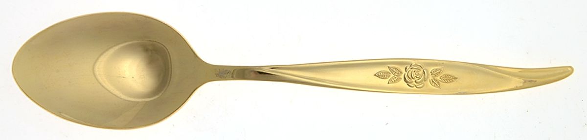 Avon Rose (Gold Electroplate) Tablespoon (Serving Spoon) by Hanford Forge-1