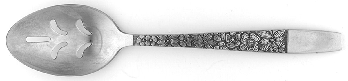 Spring Lake (Stainless) Pierced Tablespoon (Serving Spoon) by Hanford Forge-1