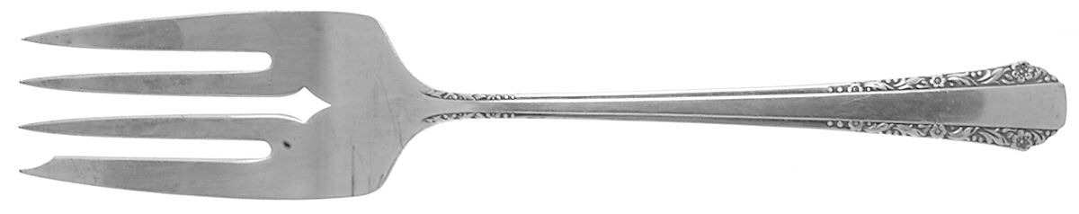 Ballad (Sterling, 1942) Medium Solid Cold Meat Serving Fork by Hallmark-1