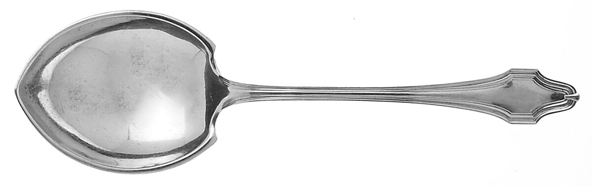 HAS1 (Sterling, No Monograms) Vegetable Serving Spoon (Solid) by Hallmark-1