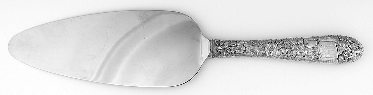 Ribbon Rose (Sterling, 1942) Pie Server with Stainless Blade by Hallmark-1