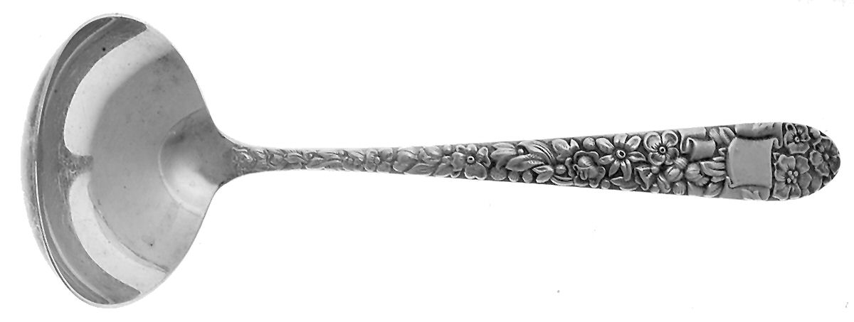 Ribbon Rose (Sterling, 1942) Solid Gravy Ladle by Hallmark-1