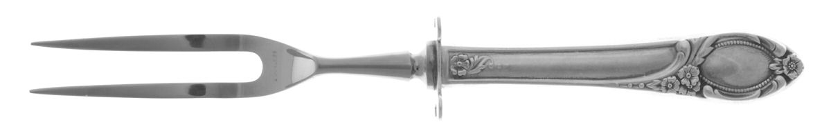 Silver Locket (Silverplate) Small Steak Carving Fork with Stainless Prongs by Heritage China-1