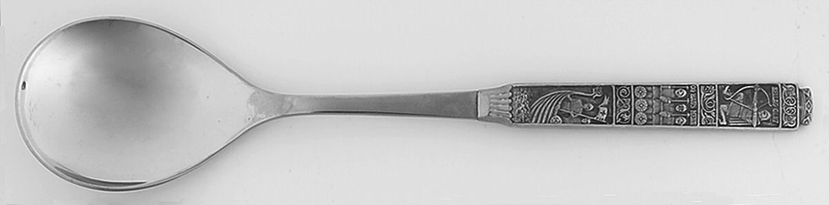 Kongetinn (Pewter) Salad Servng Spoon with Stainless Bowl by Hardanger-1