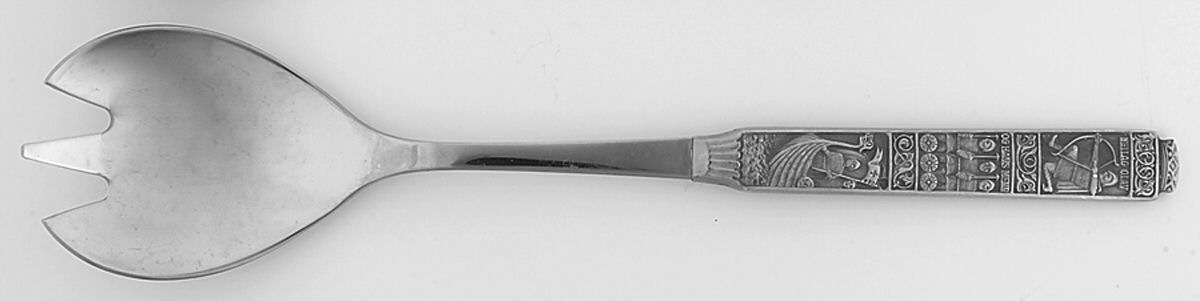 Kongetinn (Pewter) Salad Serving Fork with Stainless Prongs by Hardanger-1