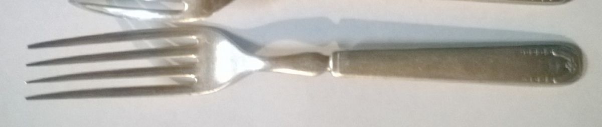 Ivanhoe (Silverplate) Indented Solid Handled Fork by Hibbard, Spencer, Bart-1