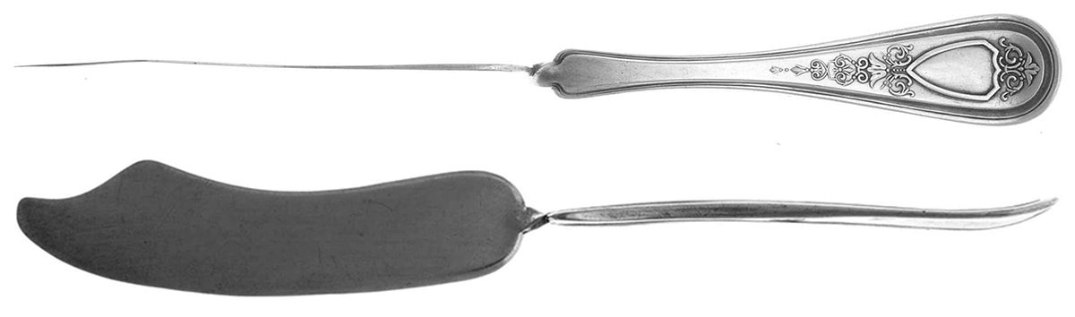 Pilgrim (Silverplate, 1911) Flat Twisted Handle Master Butter Knife by Hibbard, Spencer, Bart-1