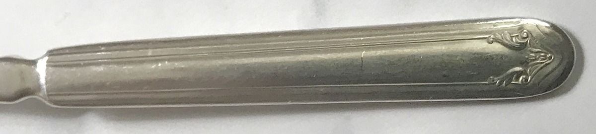 One (Silverplate) Indented Solid Handled Fork by 1865 H Sears & Son-1