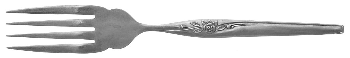 Island Queen (Stainless, Floral) Large Solid Cold Meat Serving Fork by Hull-1