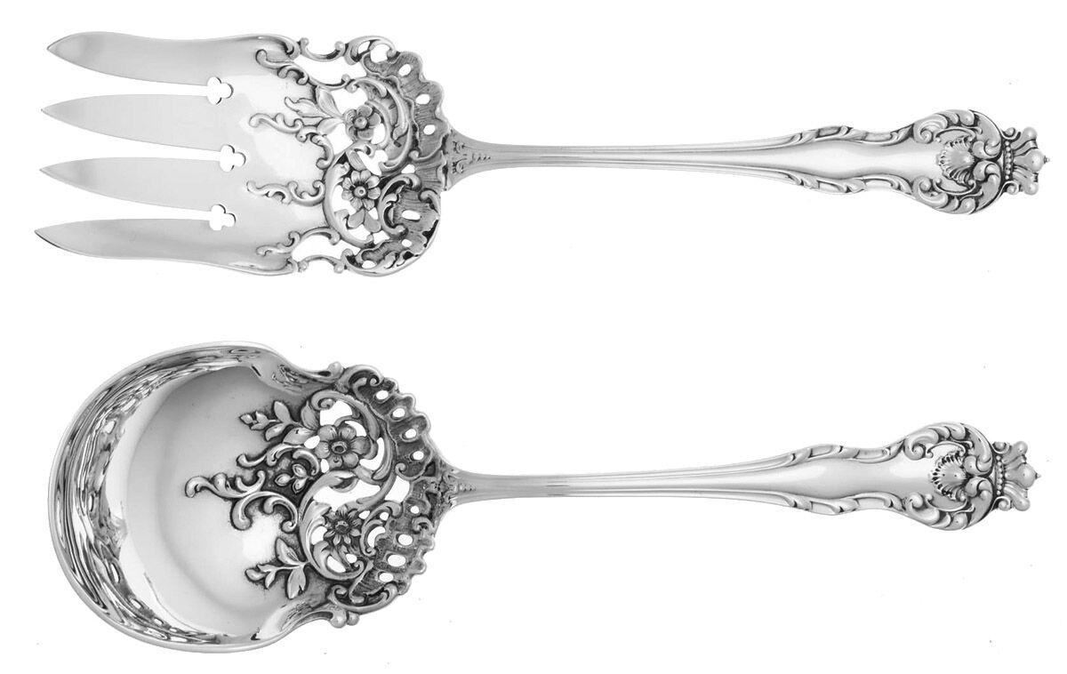 Queen (Sterling, 1893) (2 Pc) Solid Salad Set by Howard Sterling -1