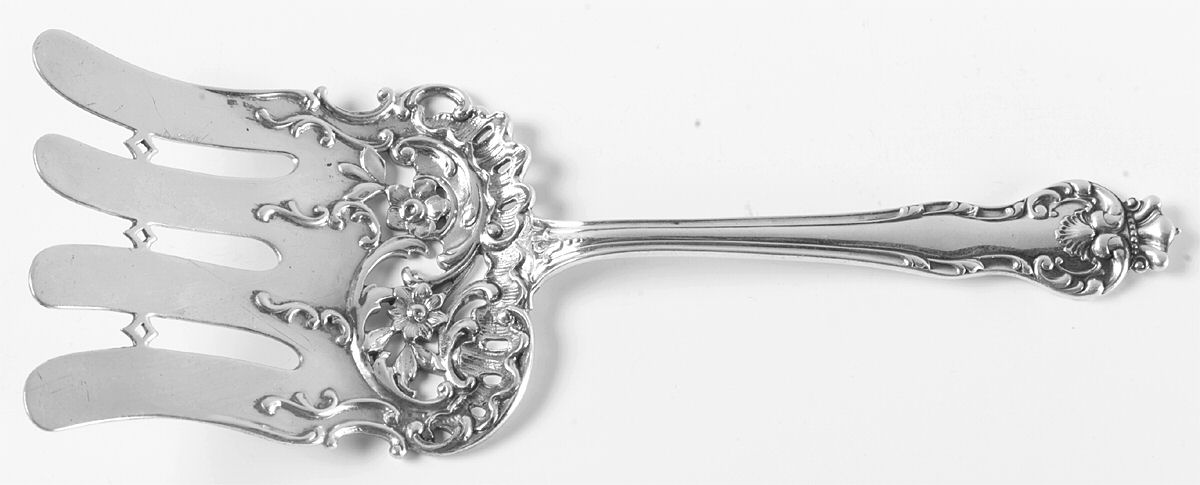 Queen (Sterling, 1893) Large Solid Asparagus Serving Fork by Howard Sterling -1