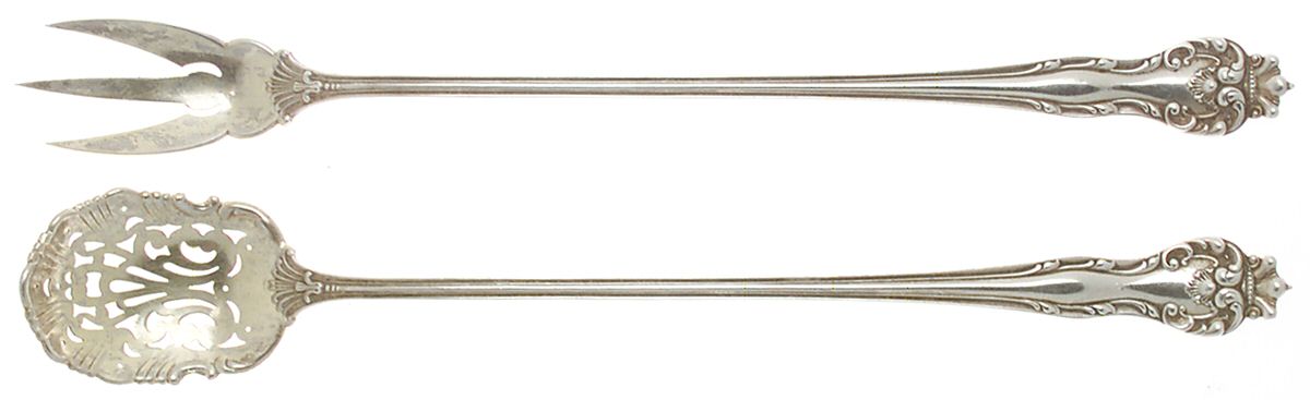Queen (Sterling, 1893) 2 Pc Large Lettuce Serving Set by Howard Sterling -1