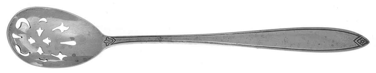 Fiesta (Sterling, 1942) Pierced Bowl Short Handle Olive Spoon by Hallmark-1