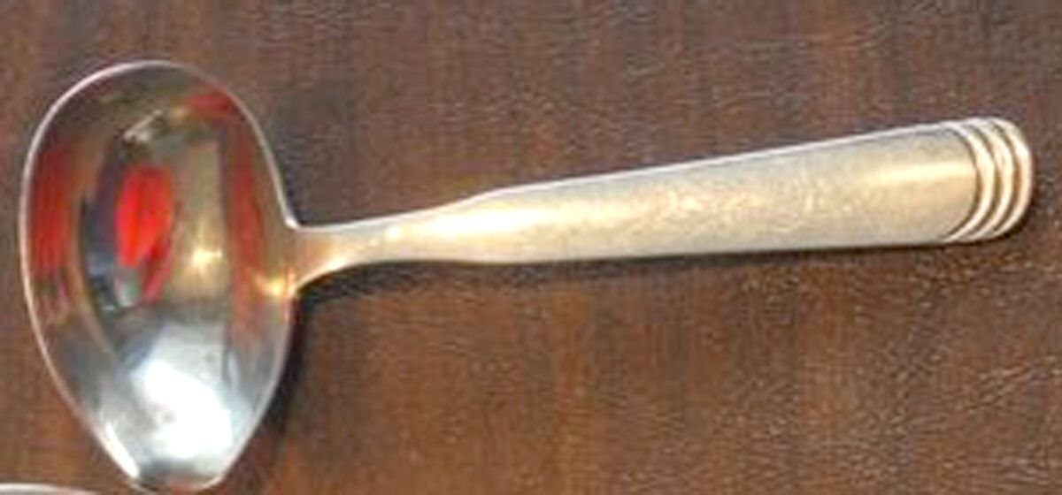 Ripple (Sterling) Solid Gravy Ladle by Hans Hansen (Denmark)-1