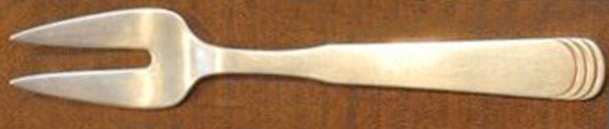 Ripple (Sterling) Small 2-Tine Cold Meat Serving Fork by Hans Hansen (Denmark)-1