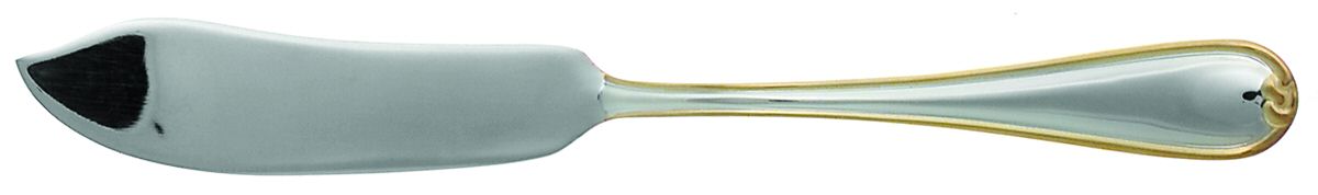 Hampton (Silverplate, Gold Accent) Flat Handle Master Butter Knife by Heritage China-1