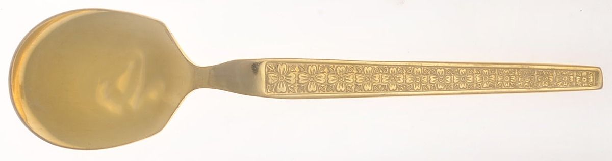 Golden Trocadero (Gold Electroplate) Sugar Spoon by Hanford Forge-1