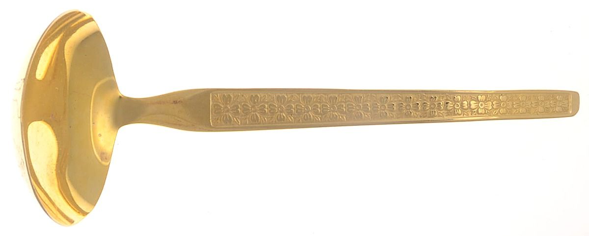 Golden Trocadero (Gold Electroplate) Solid Gravy Ladle by Hanford Forge-1