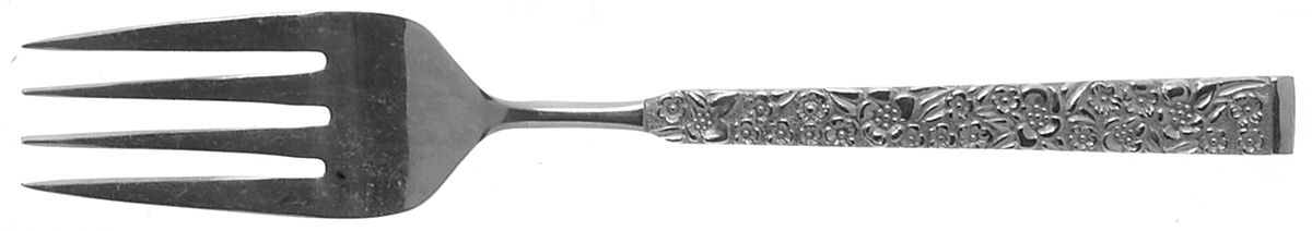 Flower Garden (Stainless) Small Solid Cold Meat Serving Fork by Hull-1