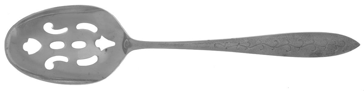 New Mantilla (Stainless) Pierced Tablespoon (Serving Spoon) by Hull-1