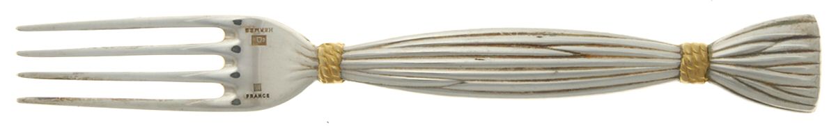 Moisson-Gold (Silverplate, Gold Accent) Individual Salad Fork by Hermes (France)-1