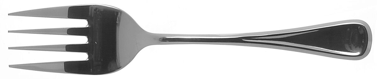 Lausanne (Stainless, Glossy) Medium Solid Cold Meat Serving Fork by Hampton Silversmiths-1