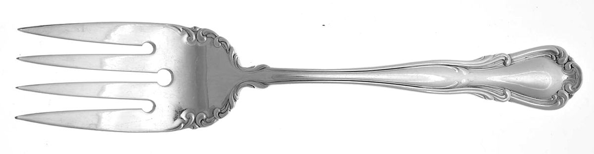 HDN3 (Silverplate) Medium Solid Cold Meat Serving Fork by Haddon Plate-1