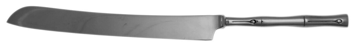 Bamboo (Stainless) Wedding Cake Knife with Stainless Blade HC by Hampton Silversmiths-1
