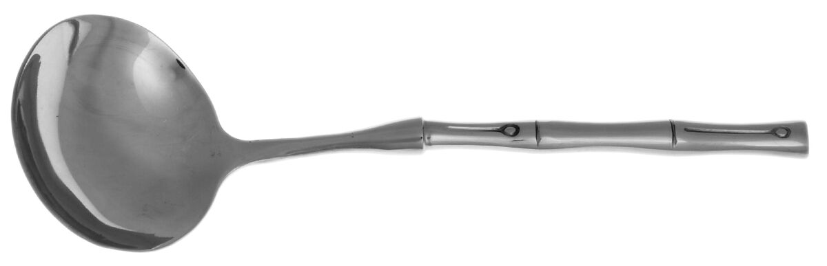 Bamboo (Stainless) Gravy Ladle with No Spout Stainless Bowl HC by Hampton Silversmiths-1