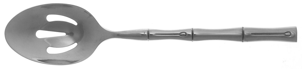 Bamboo (Stainless) Pierced Tablespoon (Serving Spoon) by Hampton Silversmiths-1