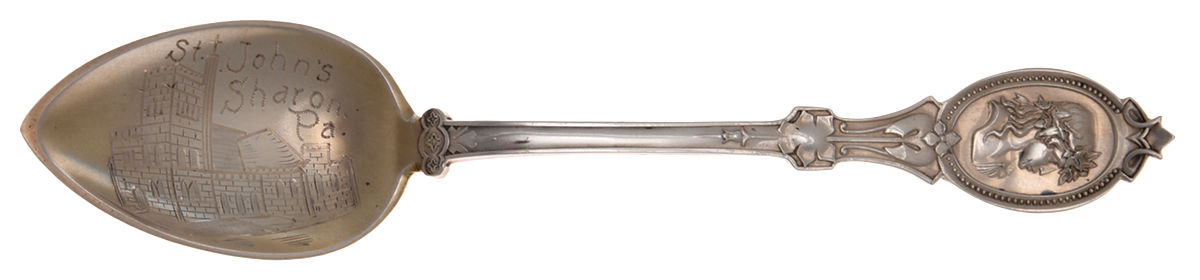 Medallion (STERLING, 1867) Souvenir Spoon (Teaspoon) by Hotchkiss & Schreuder-1