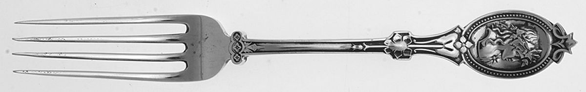 Medallion (STERLING, 1867) Solid Youth Tea Fork by Hotchkiss & Schreuder-1