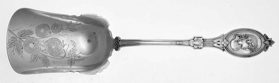 Medallion (STERLING, 1867) Bright Cut Solid Serving Berry Scoop by Hotchkiss & Schreuder-1
