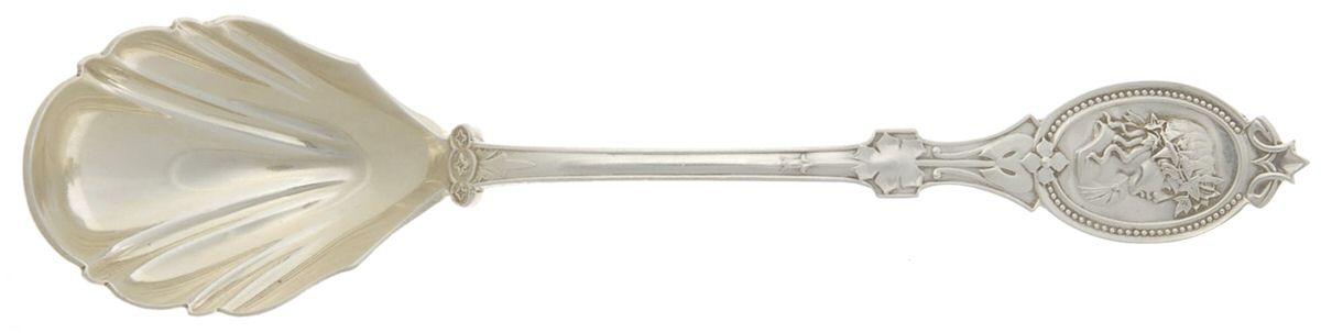 Medallion (STERLING, 1867) Sugar Shell Spoon by Hotchkiss & Schreuder-1