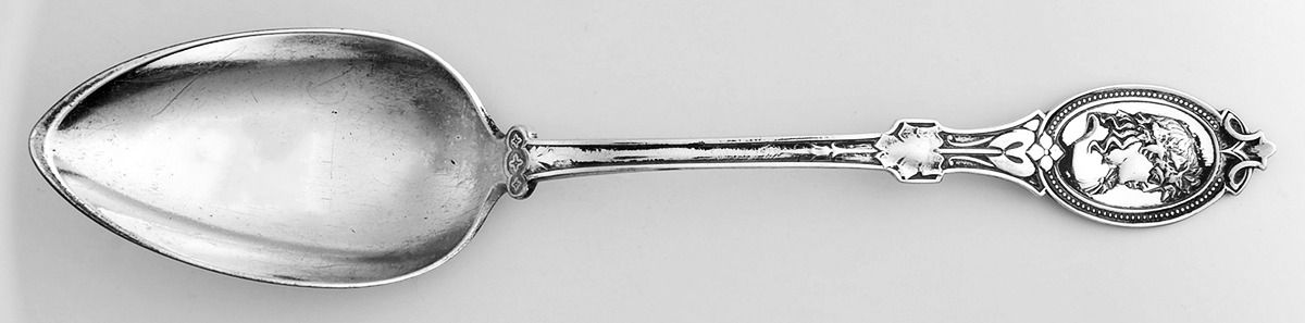 Medallion (STERLING, 1867) Monogram Tablespoon (Serving Spoon) by Hotchkiss & Schreuder-1