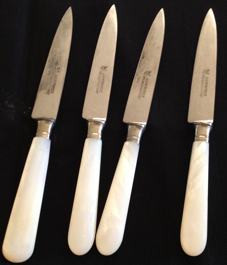 Pearl Handle Flatware 1 (Silverplate Bolster) Individual Fruit Knife with Stainless Blade by J A Henckels (Zwilling)-1