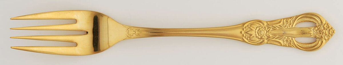 Princeton-Gold (Gold Electroplate) Individual Salad Fork by Hanford Forge-1