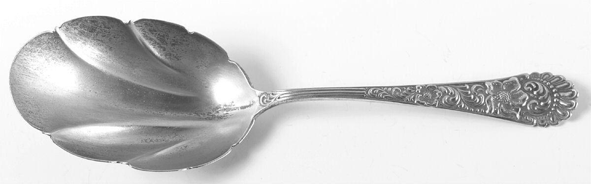 HMD7 (STERLING) Large Solid Berry/Casserole Spoon by Hamilton & Diesinger-1
