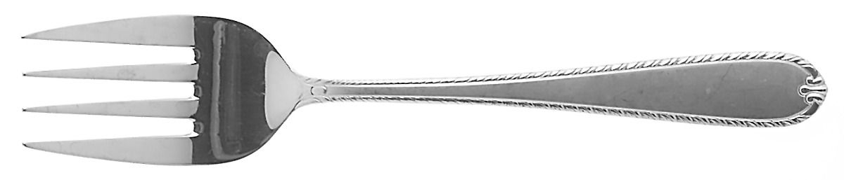 Rachelle-Frost (Stainless) Medium Solid Cold Meat Serving Fork by Hampton Silversmiths-1