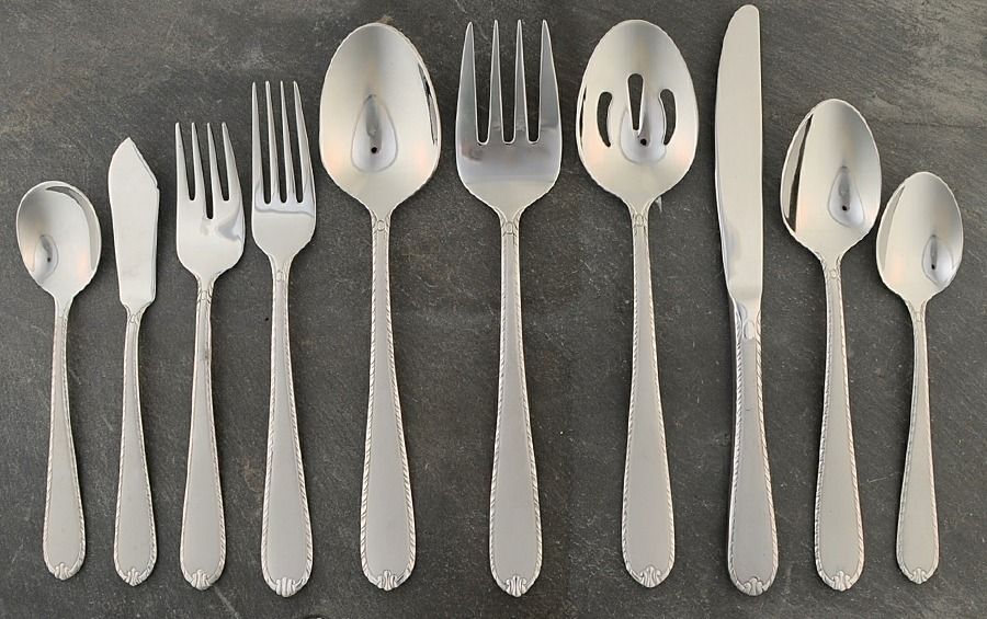 Rachelle-Frost (Stainless) 45 Piece Starter Set by Hampton Silversmiths-1