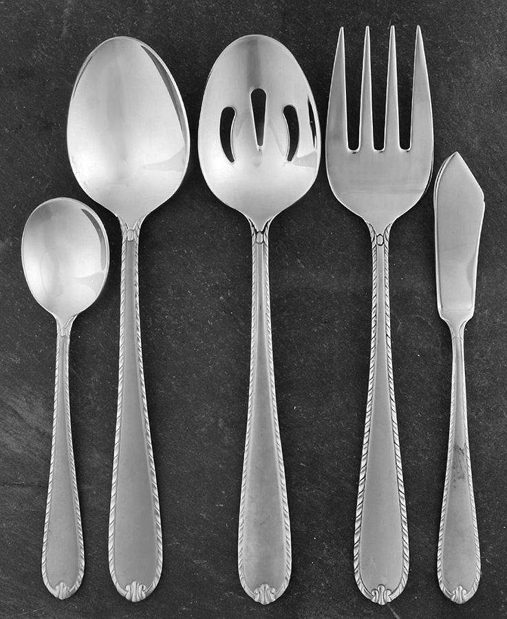 Rachelle-Frost (Stainless) 5 Piece Hostess Set by Hampton Silversmiths-1