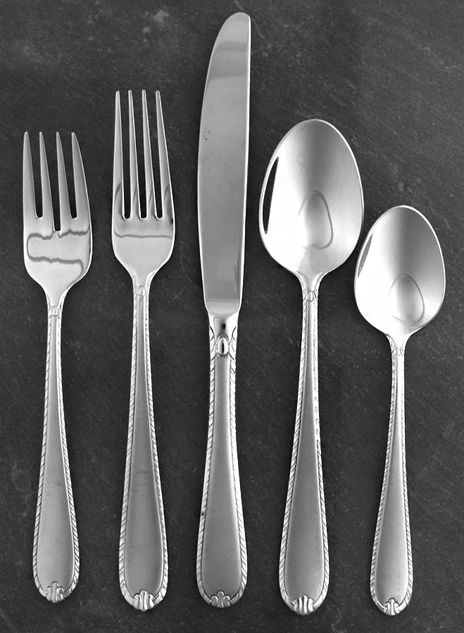 Rachelle-Frost (Stainless) 5 Piece Place Setting by Hampton Silversmiths-1