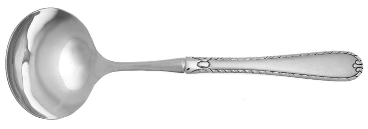 Rachelle-Frost (Stainless) Gravy Ladle with No Spout Stainless Bowl HC by Hampton Silversmiths-1