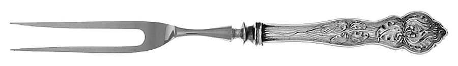 Louvre (Silverplate) Small Steak Carving Fork with Stainless Prongs by 1865 H Sears & Son-1