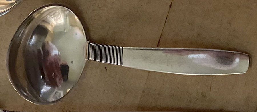Silver Thread (Sterling) Sauce Ladle, Solid Piece by Hingelberg (Denmark)-1