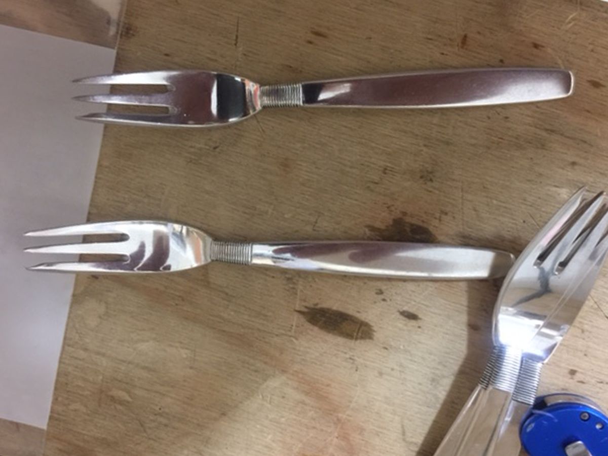 Silver Thread (Sterling) Pastry Fork by Hingelberg (Denmark)-1