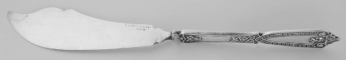 Ivy (Coin) Flat Handle Master Butter Knife by Henry Hebbard-1