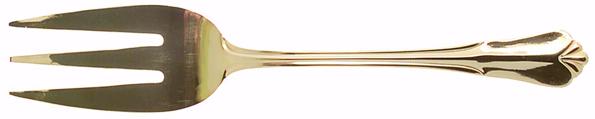 Sophia (Gold Electroplate) Medium Solid Cold Meat Serving Fork by Hampton Silversmiths-1