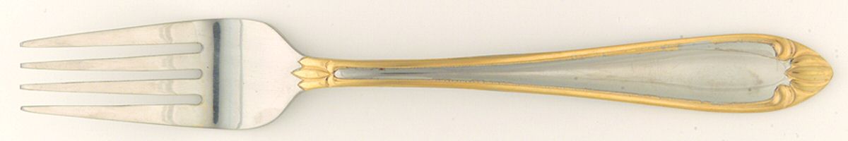 Abigail-Gold Accent (Stainless) Fork by Hampton Silversmiths-1